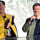 Gondry (left) and Carrey at the September 5 premiere of Kidding